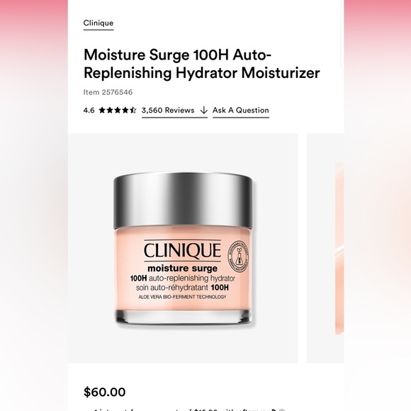 Clinique Moisture Surge 100H Auto-Replenishing Hydrator Moisturizer NIB - Picture 7 of 7